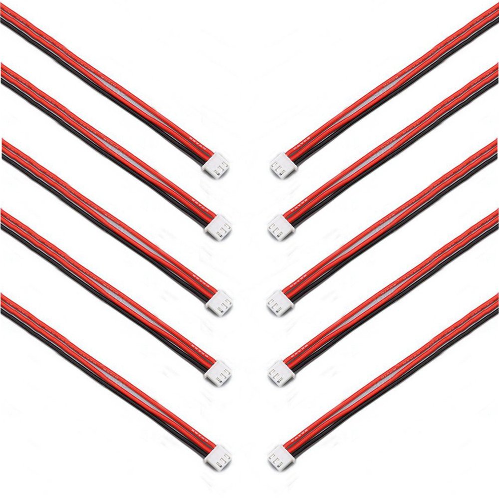 

10 Pieces 2.54XH 22AWG 13CM 2S 3Pin Balance Cable Silicone Wire for Lipo Batteries
