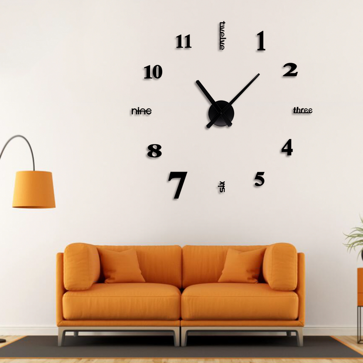 Find 27/37/47Inch Black/White DIY Wall Clock Silent Quartz Wall Night Clocks for Sale on Gipsybee.com with cryptocurrencies