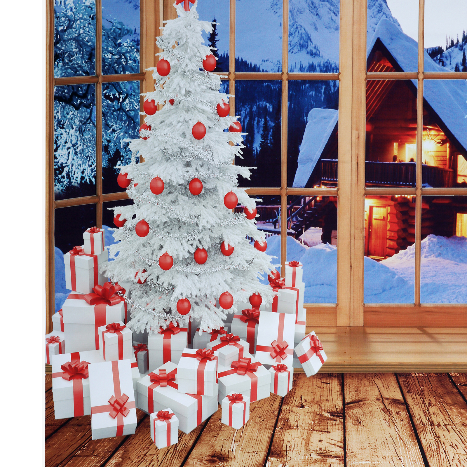 Find Mohoo 5x7ft 1 5x2 1m Christmas Backdrop Photo Window Backdrop with Wooden Floor Christmas Tree Snow Covered House Mountains Photography Background for Kids Family Photos for Sale on Gipsybee.com with cryptocurrencies
