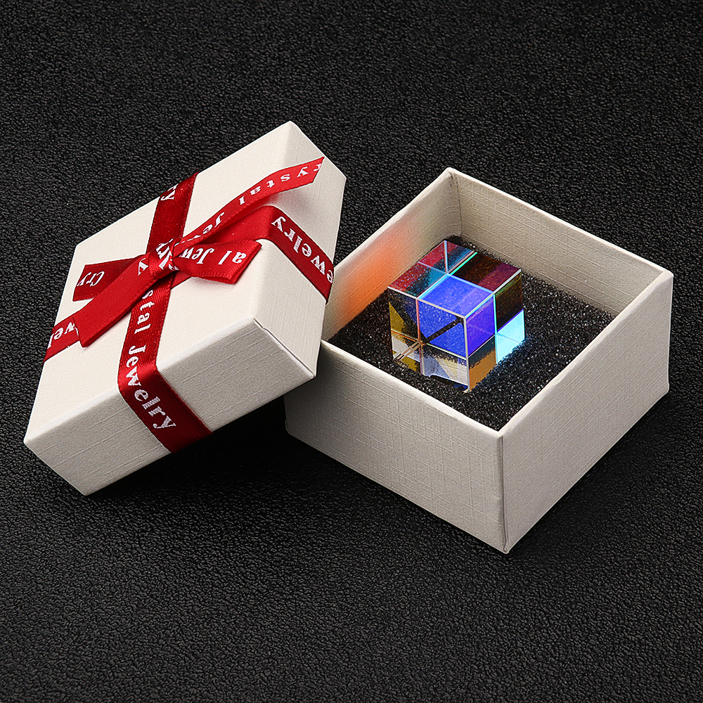 

20mm/23mm/25mm Optical Glass Crystal Combiner Prism X Cube RGB Dispersion Splitter w/ Gift Box