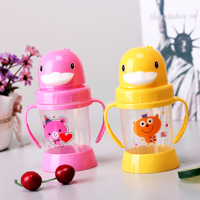 

Creative Children's Sippy Cups Cute Cartoon Baby Cup Handles Learn To Drink Cups Baby Milk Cups Children's Kettle