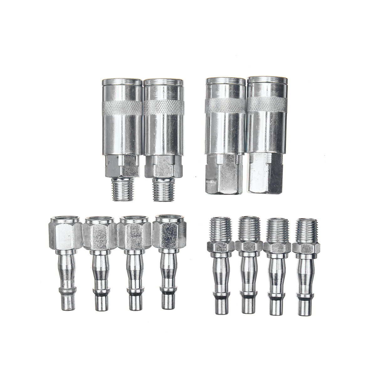 

12pcs 1/4 BSP Air Line Hose Pipes Fittings Couplings Quick Release Connector Male Female Connector
