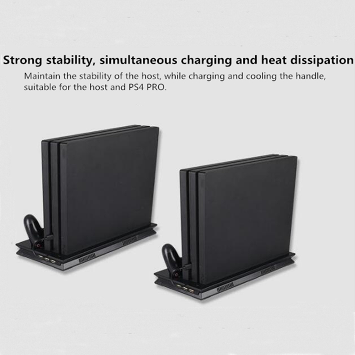 LED Charger Station Stand Charging Dock Cooling Fan for Sony Playstation 4 PS4 PRO Slim Game Console Gamepad 59