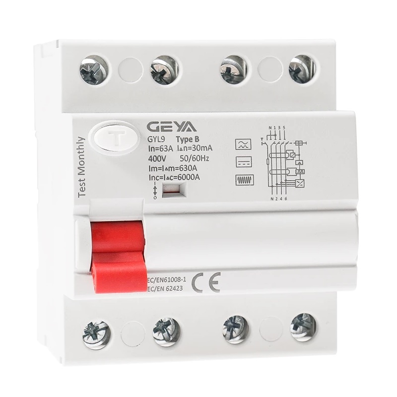 Find GEYA GYL9 4P 25A 40A 63A 30mA B Type RCCB Residual Current Circuit Breakers Differential Breakers Safety Switch for Sale on Gipsybee.com with cryptocurrencies