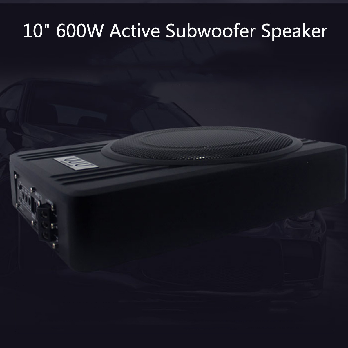 10 дюймов 12V 600W Black Ultra-Thin Under-Seat Авто Active Динамик сабвуфера