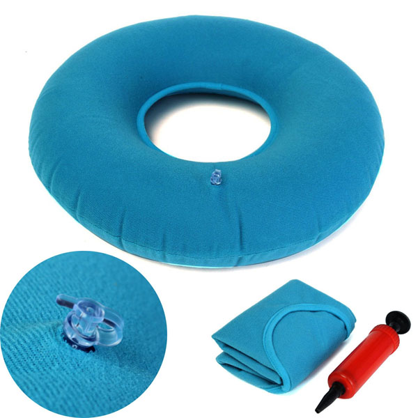 

Inflatable Medical Hemorrhoid Rubber Round Seat Cushion Blue PVC Pillow