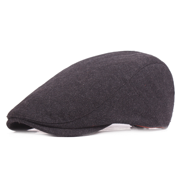 

Mens Women Warm Felt Beret Hat Vintage Casual Sunshade Forward Cabbie Hat Adjustable