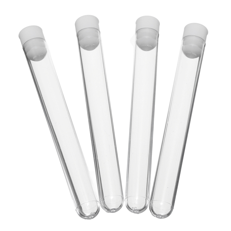 

Mrosaa 50Pcs Plastic Transparent Test Tube With Cap 12x100mm Test Tubes Vials Push Caps