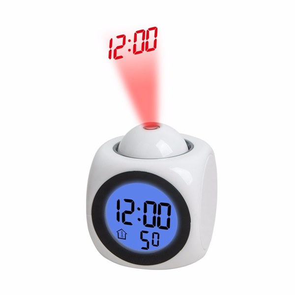 24SHOPZ Digital LED Projection Alarm Clock With Voice Temperature F/C Sw