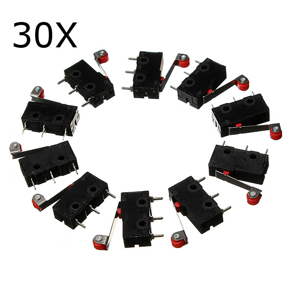 

30Pcs KW12-3 Micro Limit Switch With Roller Lever 5A 125V Open/Close Switch