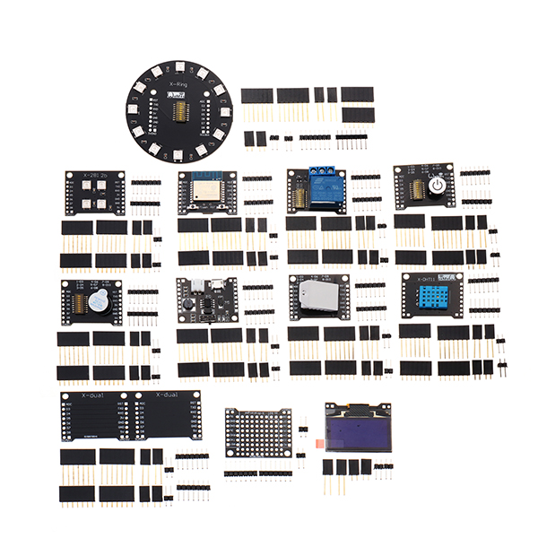

X-Series X-8266 ESP-WROOM-02 Board And X-dual DHT11 DHT22 OLED 2812b Battery Button Sensor Module Kit For Arduino NodeMCU