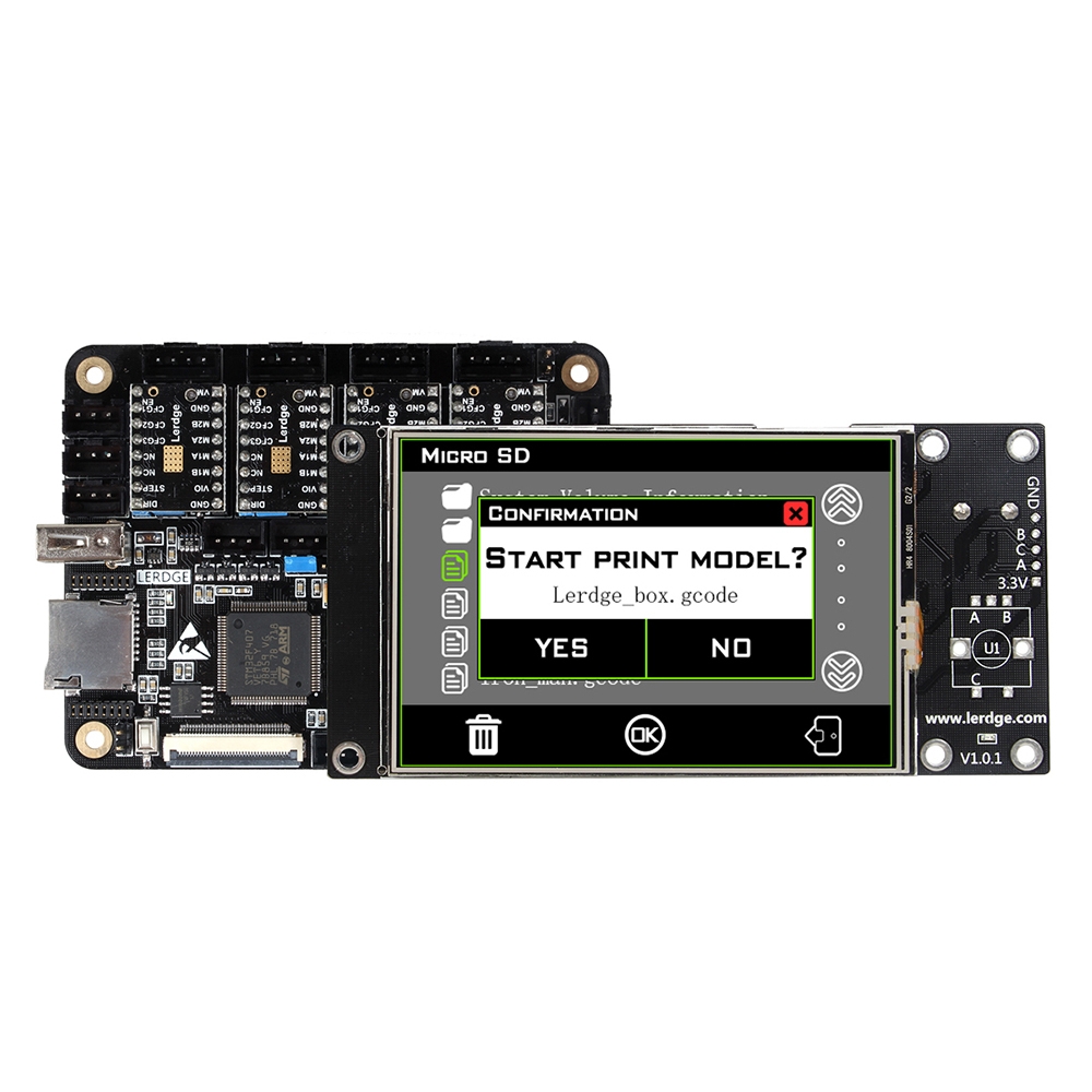 

Lerdge® X Integrated Controller Board Mainboard With 32-bit Coretx-M4 Core Control Unit + 3.5inch LCD Touch Screen + 4PC