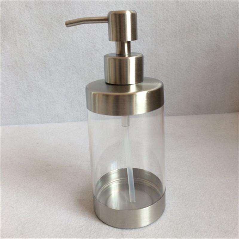 

Stainless Steel Transparent Bath Shampoo Acrylic Hand Washing Bottle Soap Dispenser
