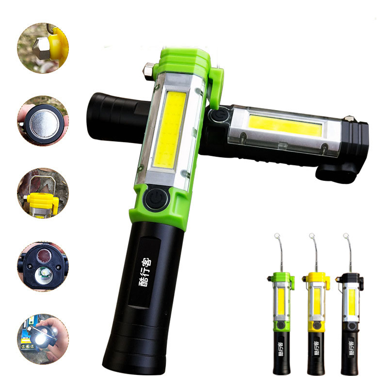 

KXK-05 30W COB+LED 5Modes LED Work Light USB Rechargeable Outdoor Camping Emergency Flashlight LED Torch With Safety Hammer