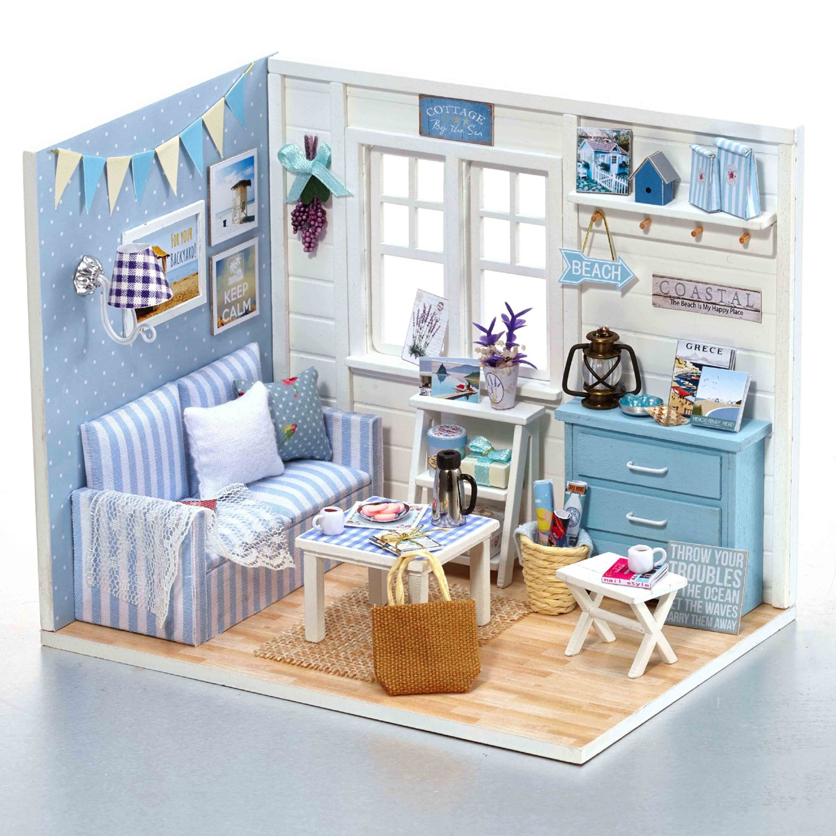 

Doll House Furniture Diy Miniature Dust Cover 3D Wooden Miniaturas Dollhouse Toys for Children Birthday Gifts