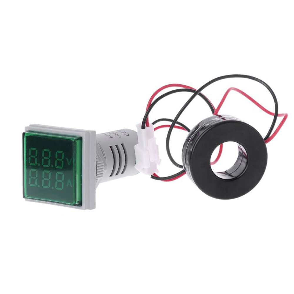 Geekcreit® AC 60-500V 0-100A D18 Square LED Digital Dual Display Voltmeter Ammeter Voltage Gauge Current Meter 3