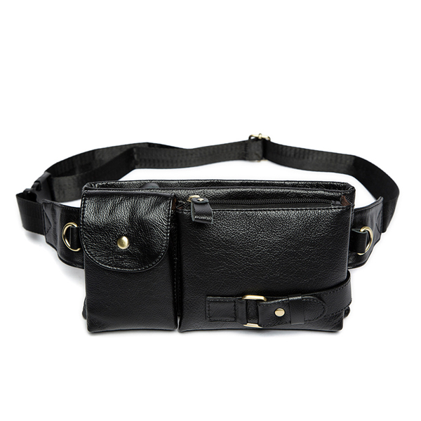 

Men Genuine Leather Outdoor Waist Pack Fanny Pack Belt Bag Phone Pouch Vintage Waist Bag