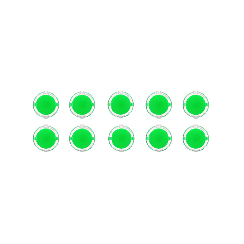 

10Pcs Green Transparent 30MM Card Button Crystal Small Circular Arcade Game Push Button Switch
