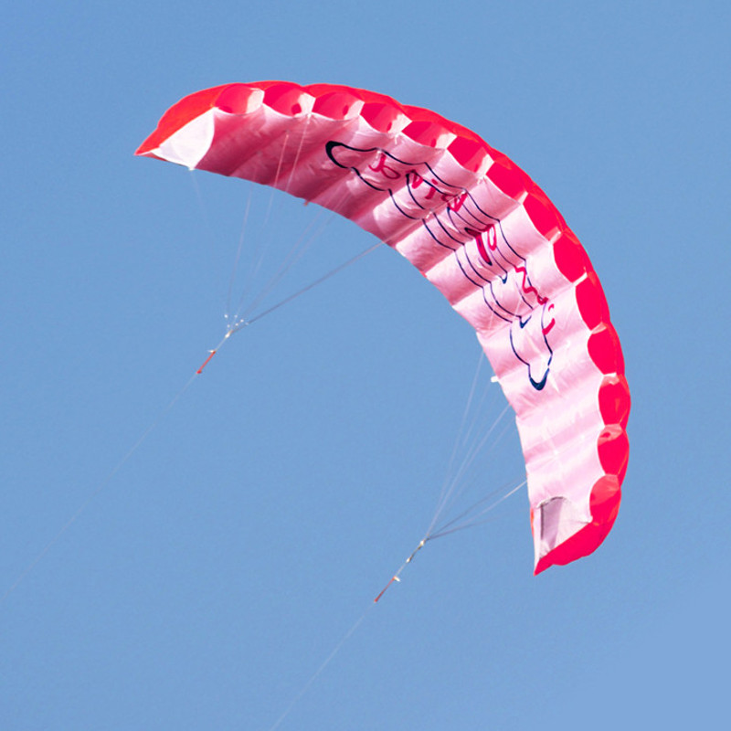 2.5m Huge Parafoil Parachute Stunt Dual Line Sport Beach Kite Kid Xmas Gifts UK 
