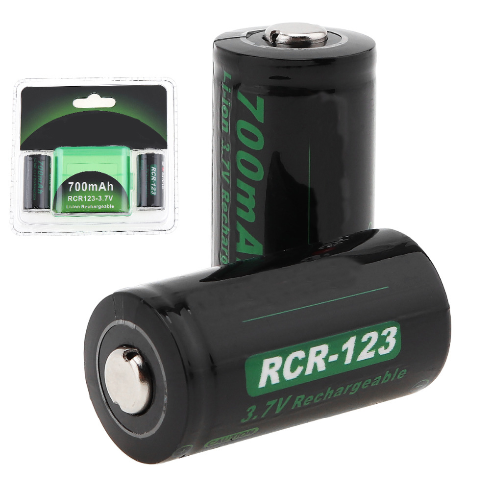 

2Pcs Soshine 3.7v 700mah CR123 Li-ion Battery 16340 Lithium Battery Protected Rechargeable Battery + Box