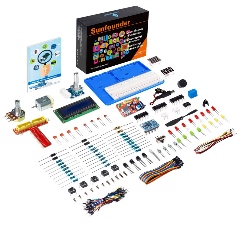

SunFounder Super Starter Learning Kit V3.0 For Raspberry Pi 3/2 Model B/1 Model B+ With Instructions Book