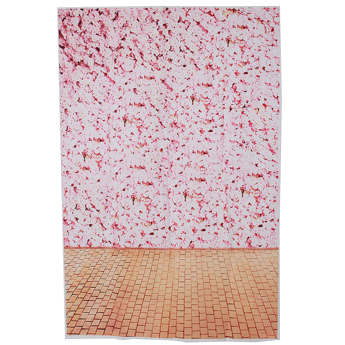 

3x5FT Vinyl Pink Flower Wall Wood Floor Photography Backdrop Background Studio Prop