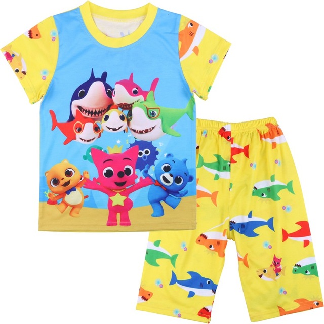 

Cartoon Children's Home Service Children's Baby Children's Pajamas Shark Boy's Suit Children's Clothing 61943
