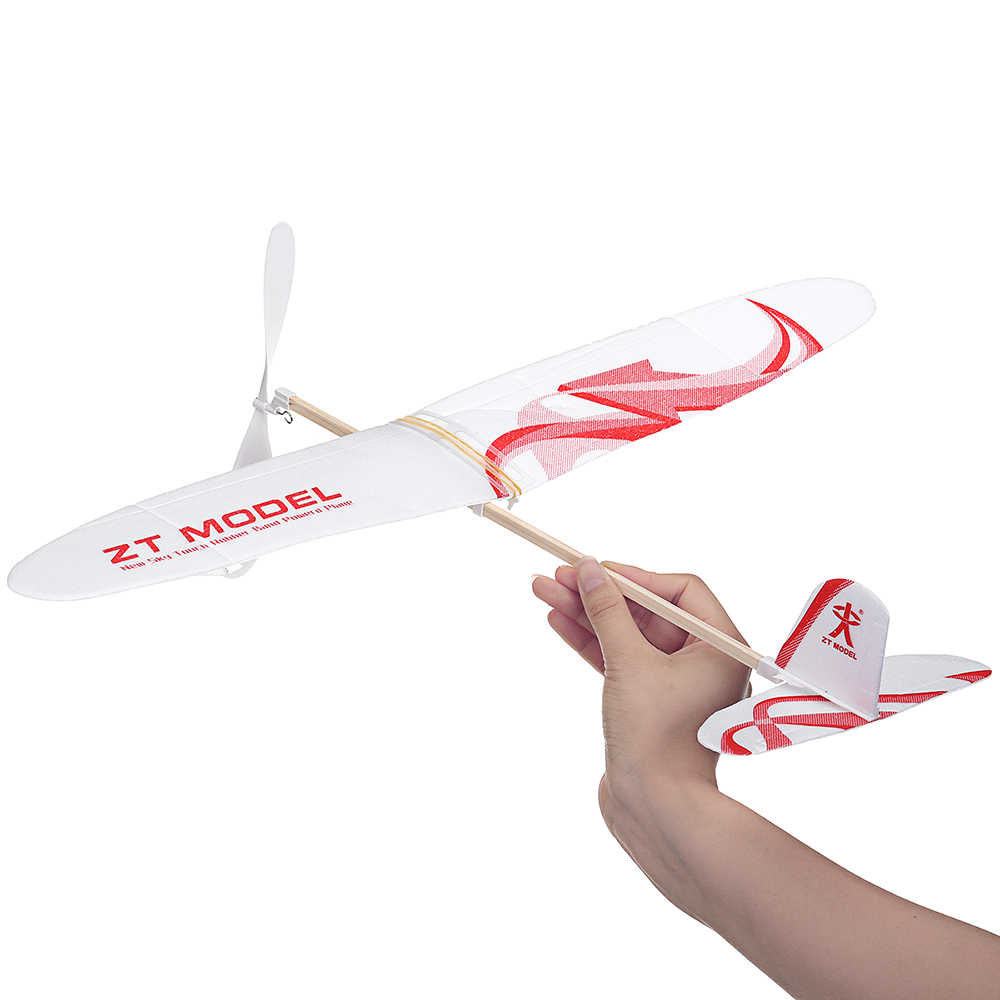 

ZT Model 20Inches Assembly Elastic Rubber Band Powered DIY Foam Plane Kit Aircraft Model Educational Toy