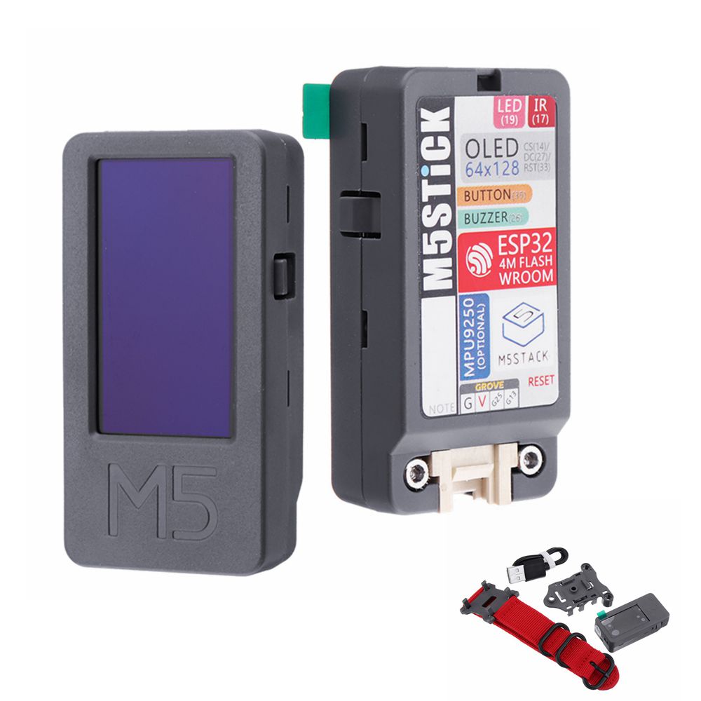 

M5Stack® M5Stick ESP32 Mini Development Board Kit 1.3Inch OLED Buzzer IR Transmitter Mpu9250 with Watch Belt