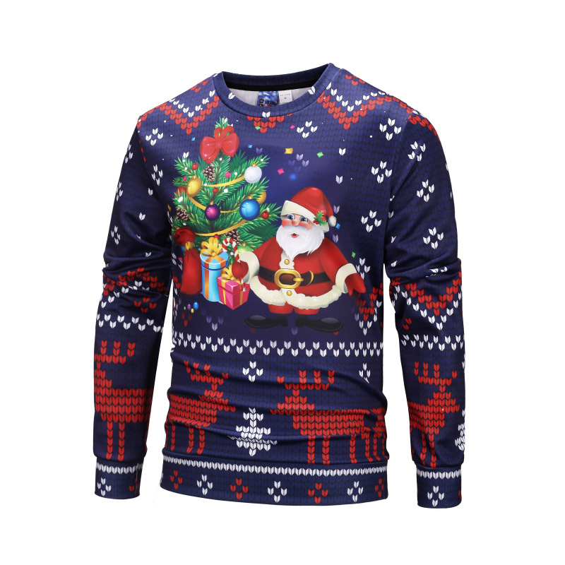 

Mens Santa Claus Printing Overhead Casual Sweatshirt