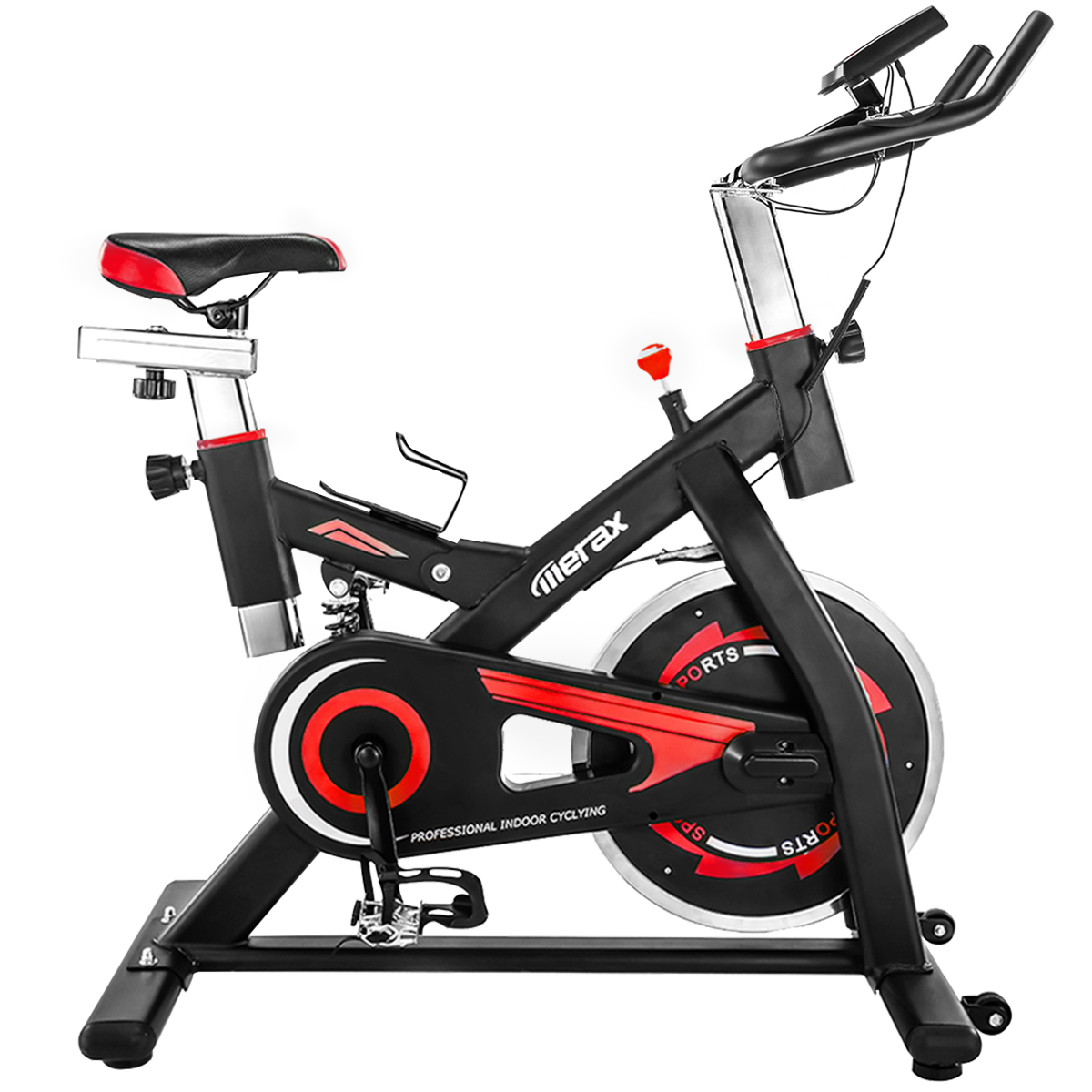 

[US DIRECT] Merax S501 Indoor Cycling Bike Belt Drive Exercise Bike with 28 lbs Flywheel Exercise Tools Led Player