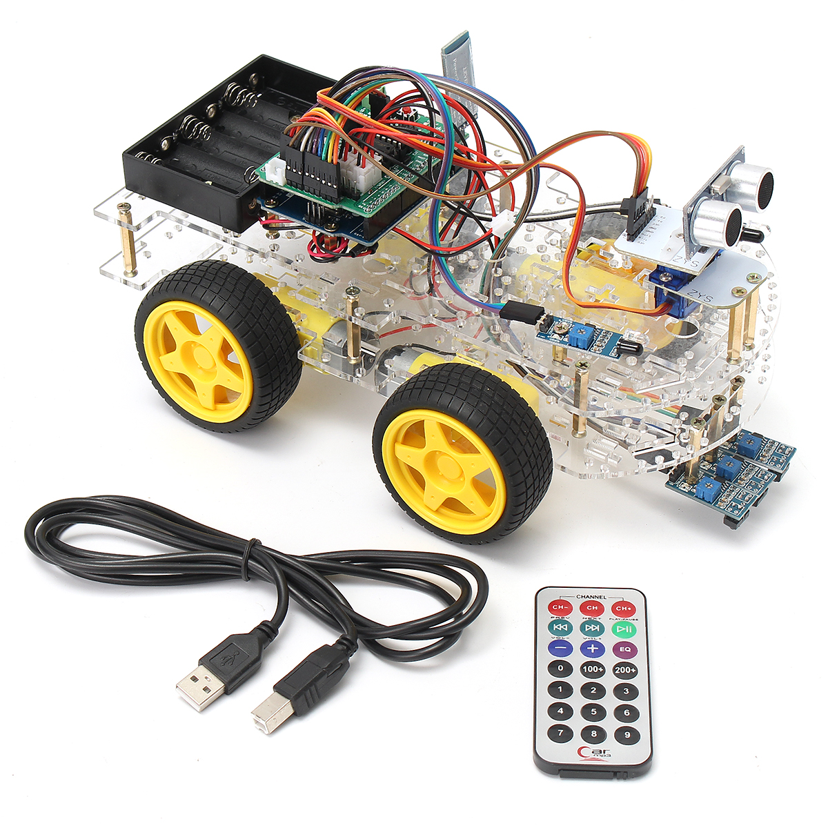

4WD Programmable Smart Robot Car Starter Kit With Remote Control for Beginner DIY