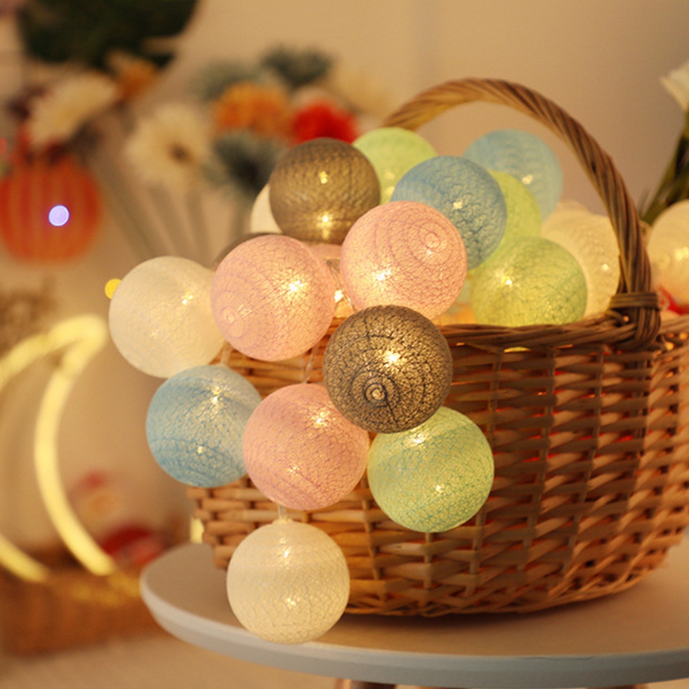 Find 20 Cotton Ball String Fairy Night Lights USB LED Bulb Room Party Decoration Xmas for Sale on Gipsybee.com with cryptocurrencies