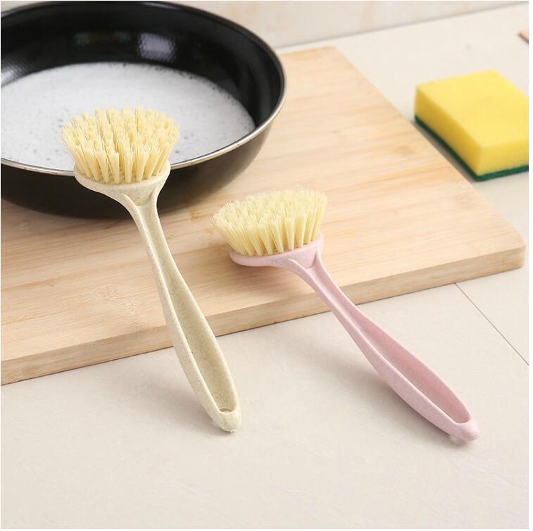 

Hung Long Handled Pot Brushes Plastic Cleaning Kitchen Tools