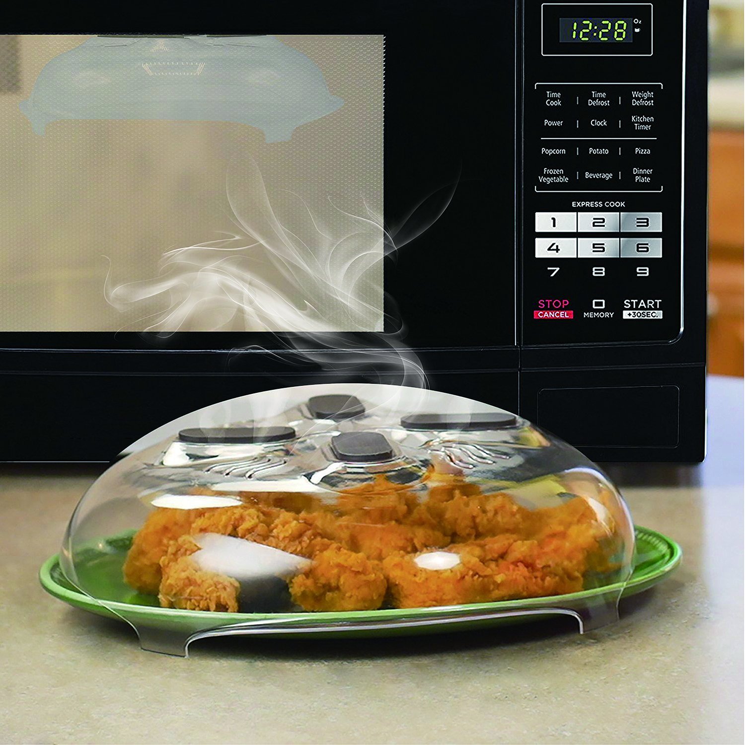 

Microwave Hover Anti-Sputtering Cover New Food Splatter Guard Microwave Splatter Lid with Steam Vents 11.5 Inch