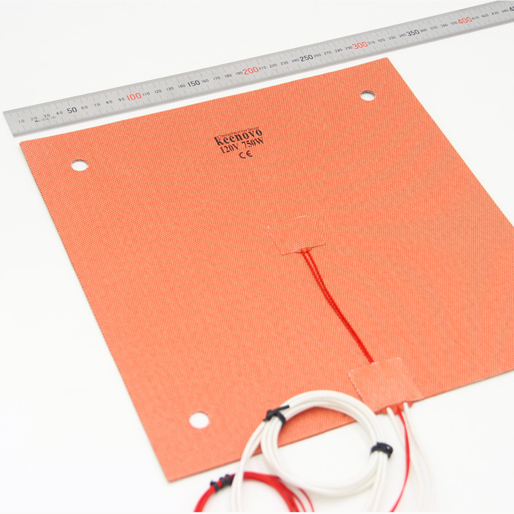 

310x310mm Siliconen Heated Bed Heating Pad for Creality CR-10 3D Printer w/ Screw Holes & Adhesive Backing
