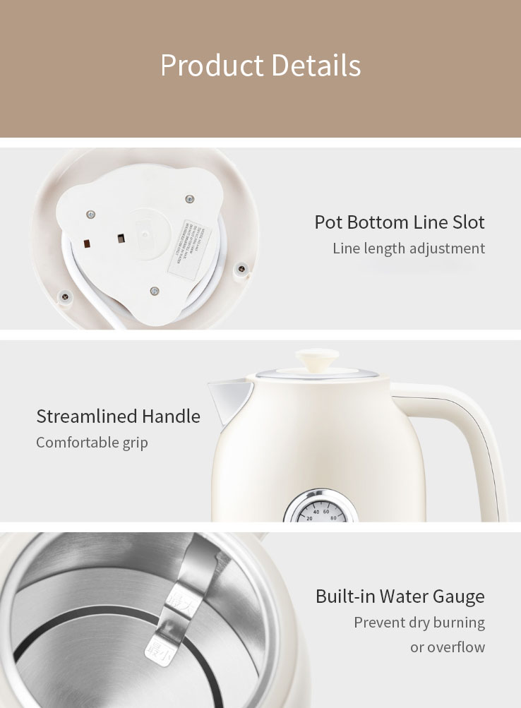 XIAOMI OCOOKER CS-SH01 1.7L / 1800W Retro Electric Kettle with [ Thermometer Display ] Stainless Steel Water Kettle 17