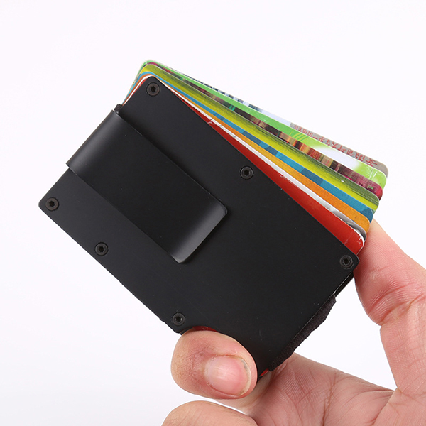 

Men Women Carbon Fiber Slim Wallet Credit Card Holder RFID Blocking Anti Scan Metal Cash Clip