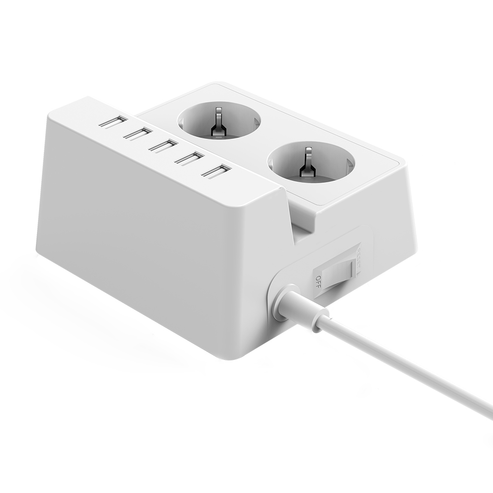 Find NTONPOWER EU Plug Power Socket 2 AC Outlets Extension with 5 USB Charger Surge Protector 1 5M for Sale on Gipsybee.com with cryptocurrencies