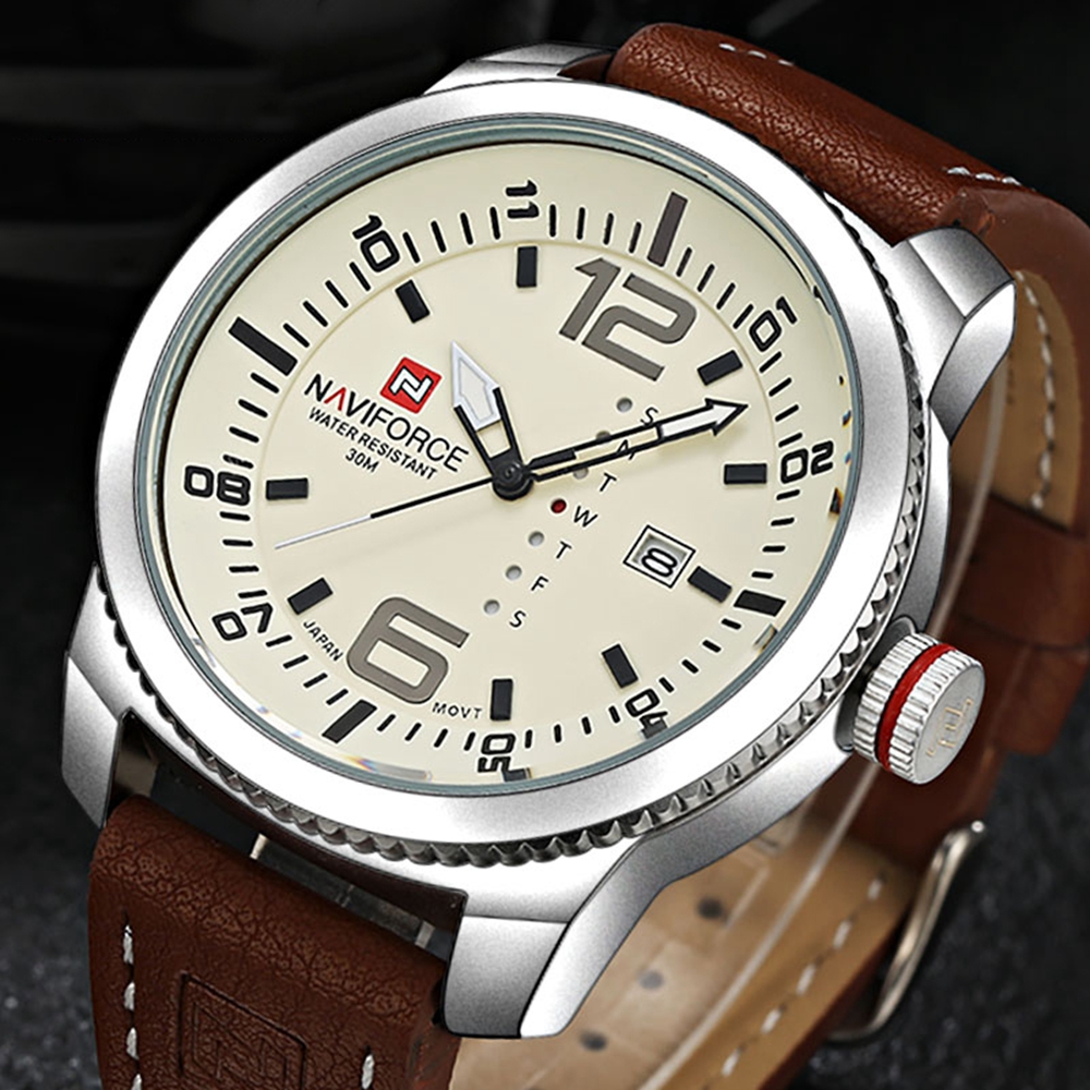 

NAVIFORCE 9063 Простой Дизайн Дата Дисплей Мужские наручные часы