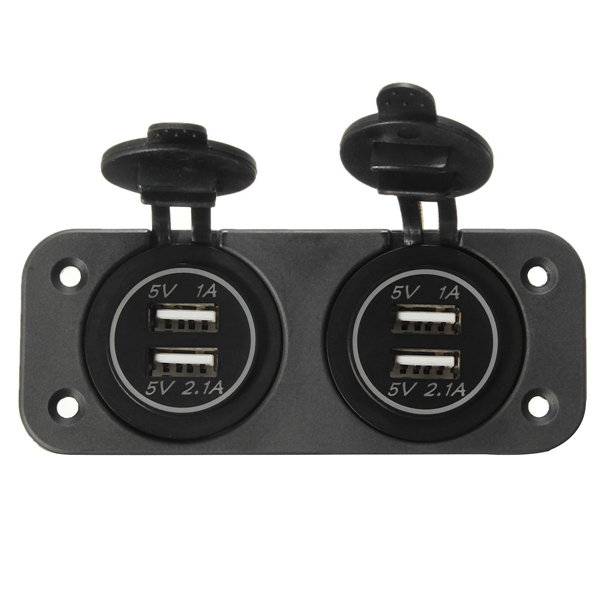

Автомобильное зарядное устройство транспортного средства 4 USB Power порт розетки водонепроницаемый 5V 1A 2.1a