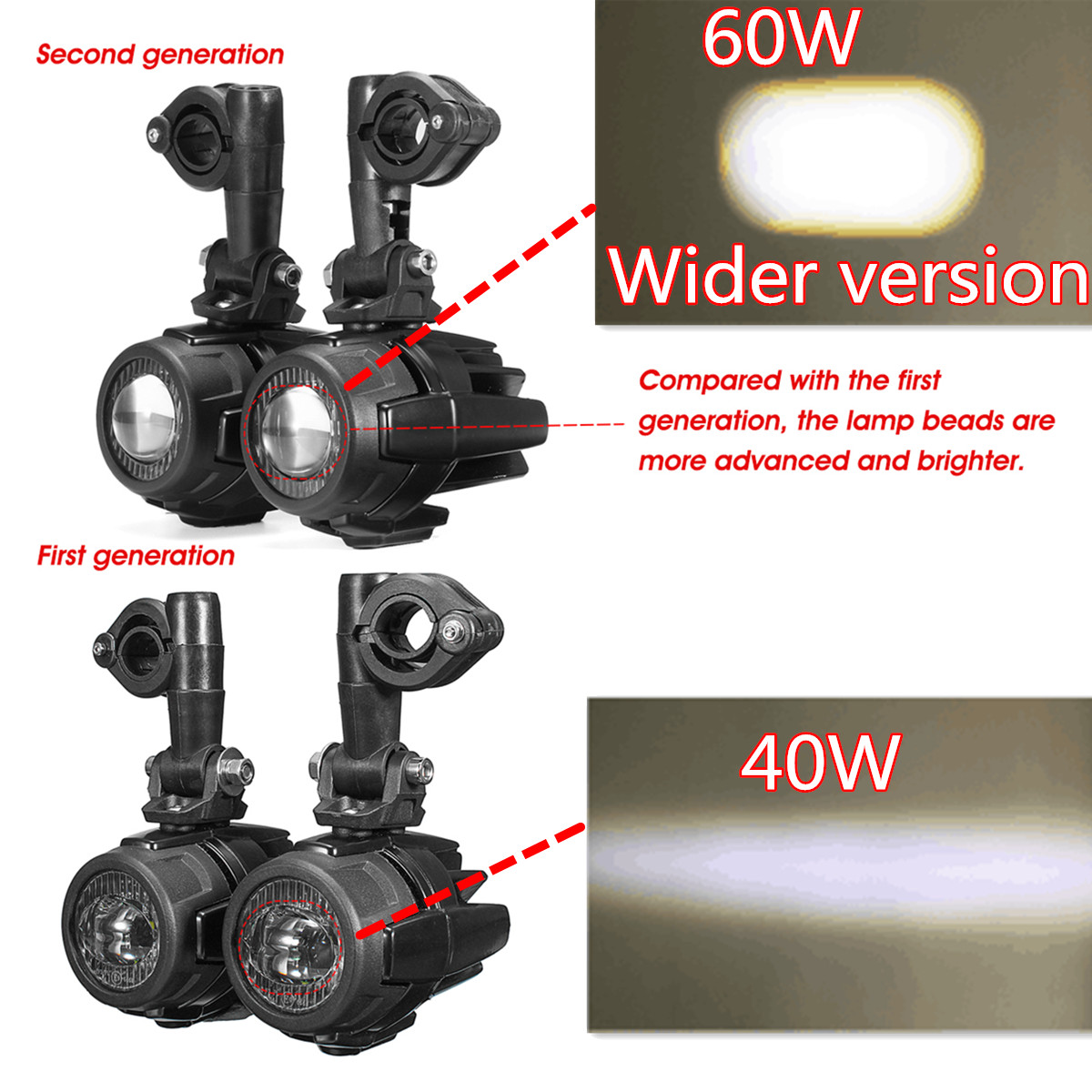 Second generation led auxiliary fog light spot beam lamp aluminum alloy