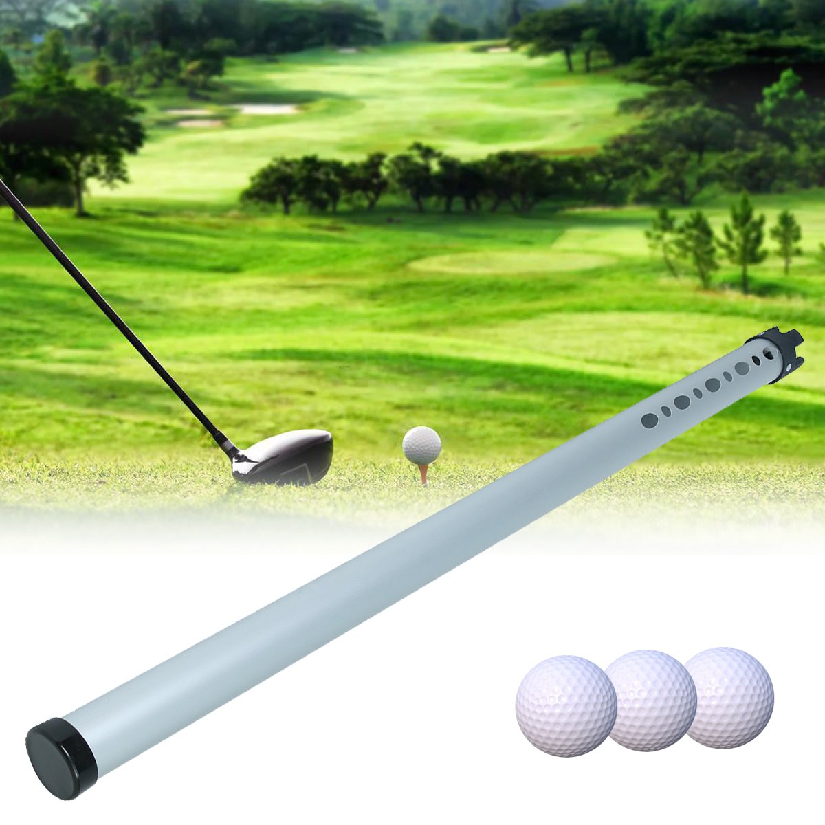 

Portable Outdoor Aluminum Golf Ball Picker Sports Practice Shagger Pick-Ups Tube