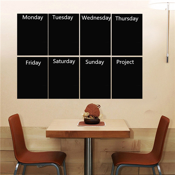 

8pcs Black A4 Paper Chalkboard Wall Sticker Removable Blackboard With One Chalk Home Decal