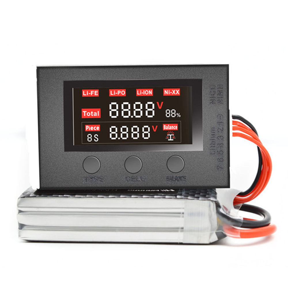 

HOTRC BX200 Voltage Tester Low Voltage Buzzer Alarm Battery Voltage Checker Radio Display for 2-7S Lipo Battery