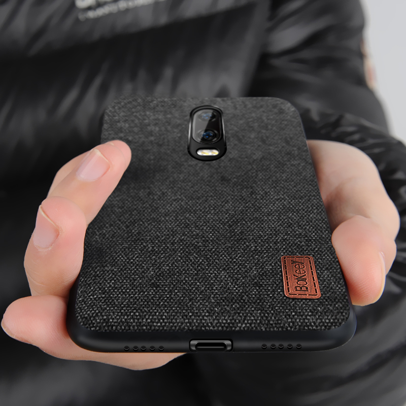 

Bakeey Luxury Fabric Splice Soft Силиконовый Край Противоударный Защитный Чехол Для OnePlus 6T