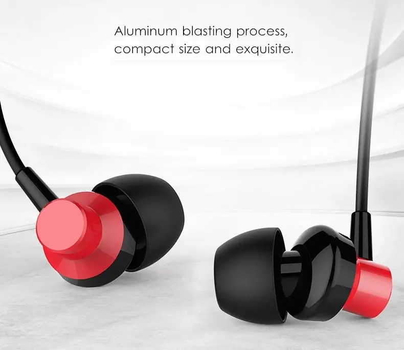 Remax RM-512 3.5mm red Wired Music Earphone Heavy Bass In-ear Headphone 