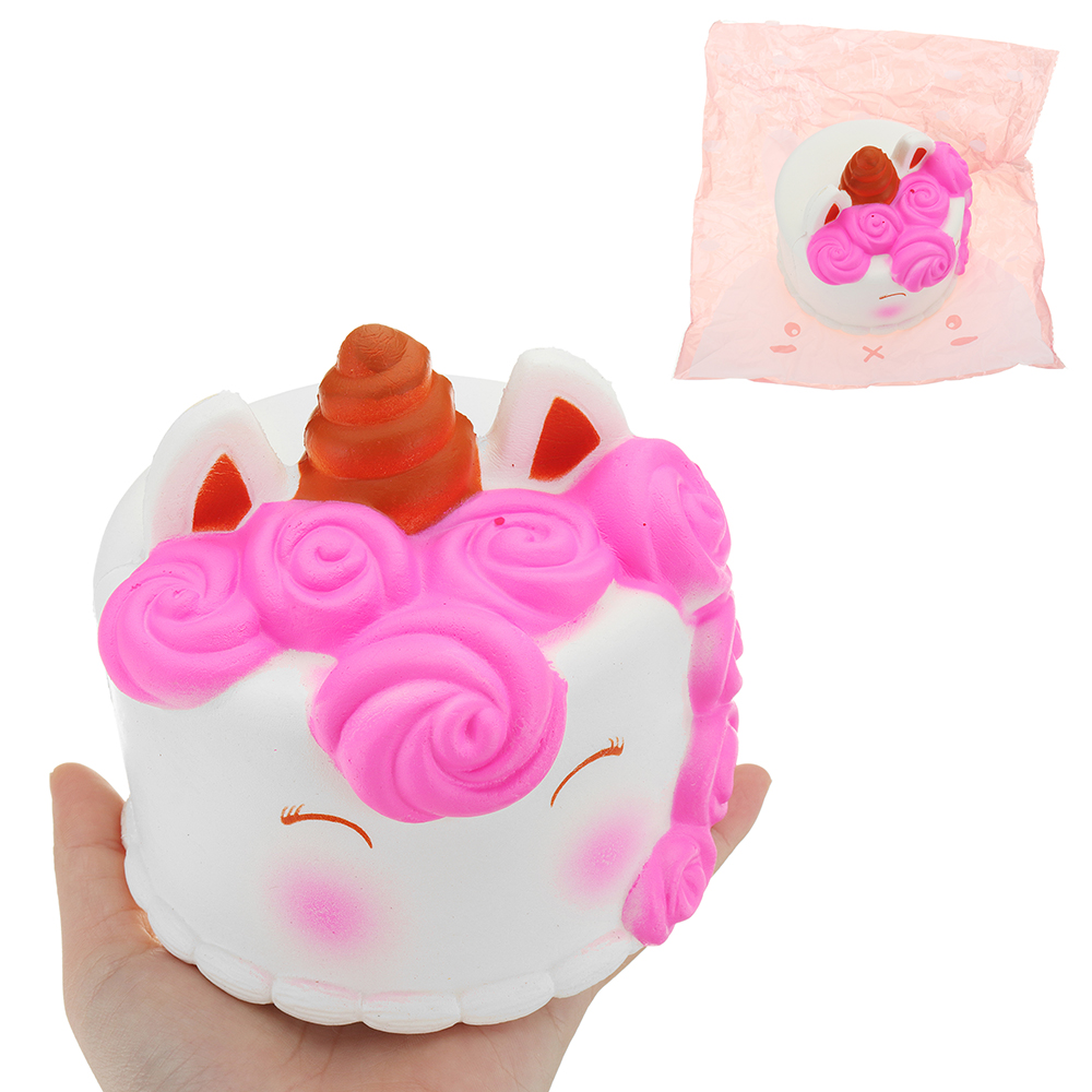 

Розовый торт Squishy 12 * 12CM медленно растет с подарком коллекции упаковки Soft Toy