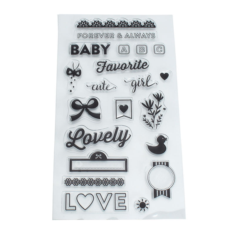 

Lovely baby Forever Always Words Pattern Transparent Clear Silicone Rubber Stamp for DIY Scrapbooking Paper Art Photo Album