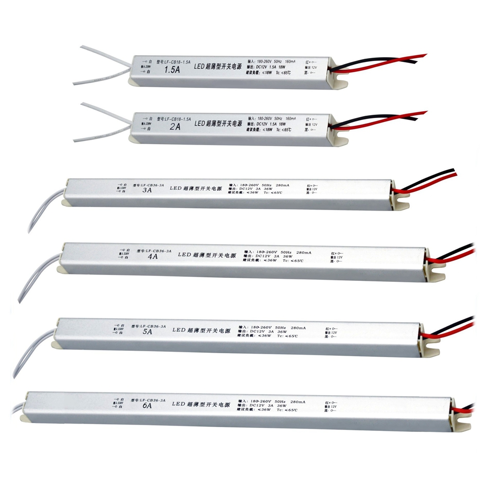Find Ultra Thin LED Driver Power Supply AC180-260V To DC12V 18W/24W/36W/48W/60W/72W Lighting Transformer for Sale on Gipsybee.com with cryptocurrencies